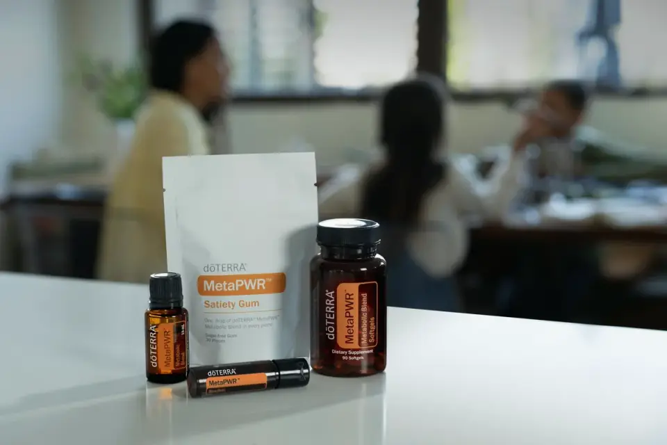 Close-up of a dog supplement ingredient panel and dosage information being read